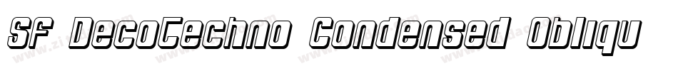 SF DecoTechno Condensed Oblique字体转换